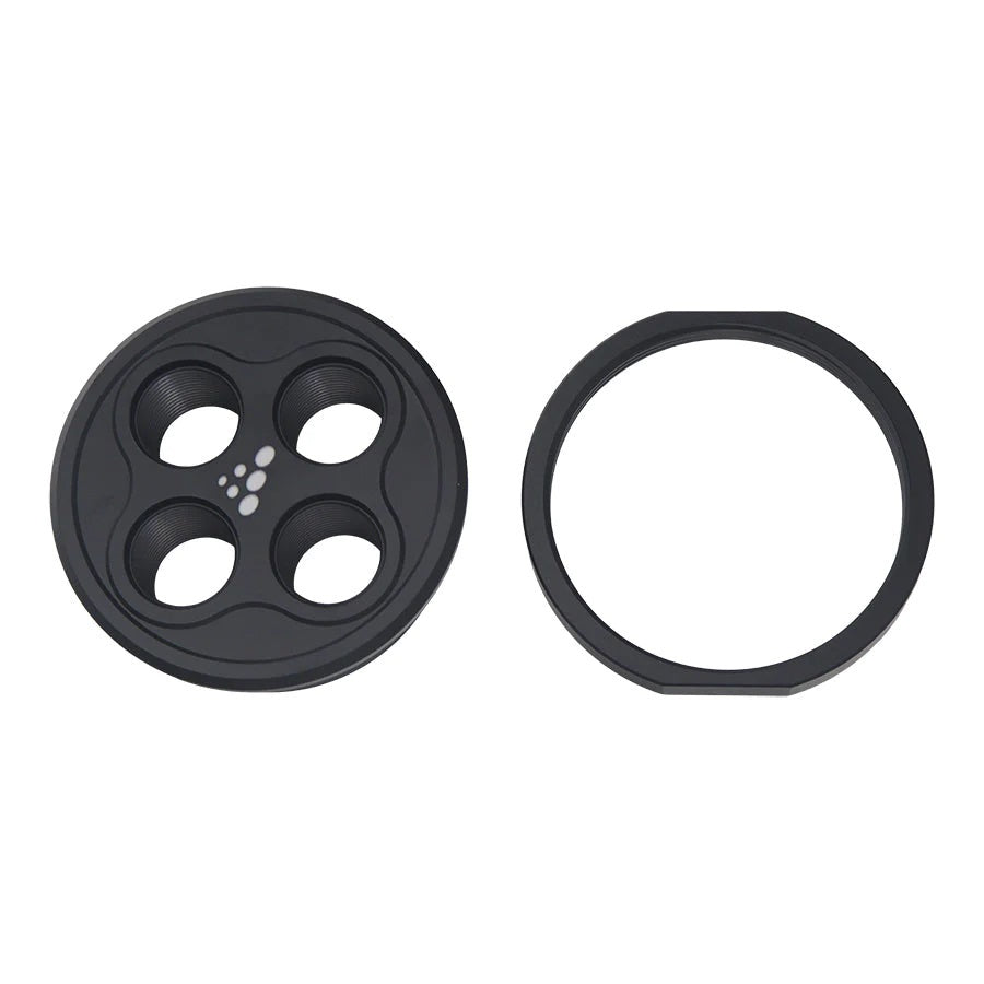 Deatschwerks Bulkhead Plate - 4 Port - 10 AN Female O-Ring Ports - Aluminum - Black Anodized - Each