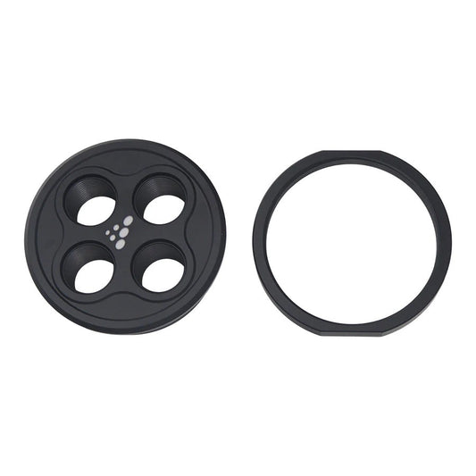 Deatschwerks Bulkhead Plate - 4 Port - 10 AN Female O-Ring Ports - Aluminum - Black Anodized - Each
