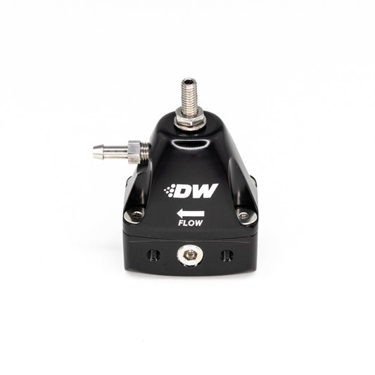 Deatschwerks Fuel Pressure Regulator - 30 to 100 psi - In-Line - 6 AN Inlets / Outlet - 3/16 in Vacuum Line - 1/8 in