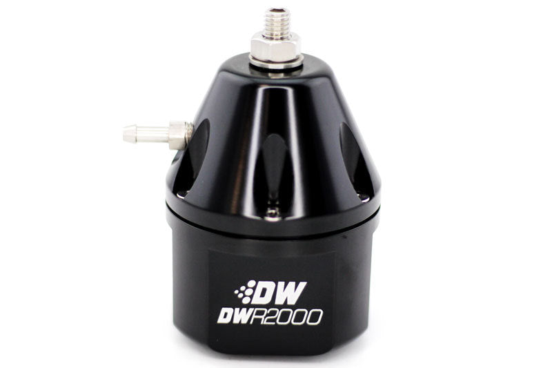 Deatschwerks Fuel Pressure Regulator - 30 to 100 psi - In-Line - 10 AN Inlets - 8 AN Outlet - 3/16 in Vacuum Line -