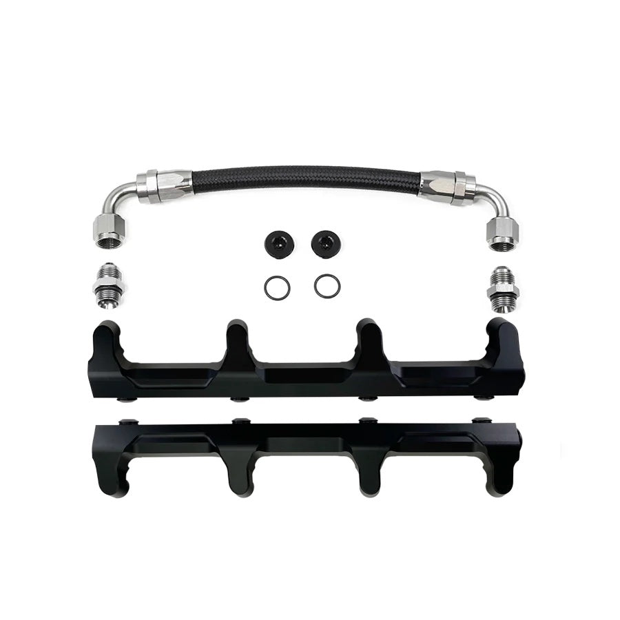 Deatschwerks Fuel Rail - Crossover - Aluminum - Black Anodized - GM LS-Series - Kit