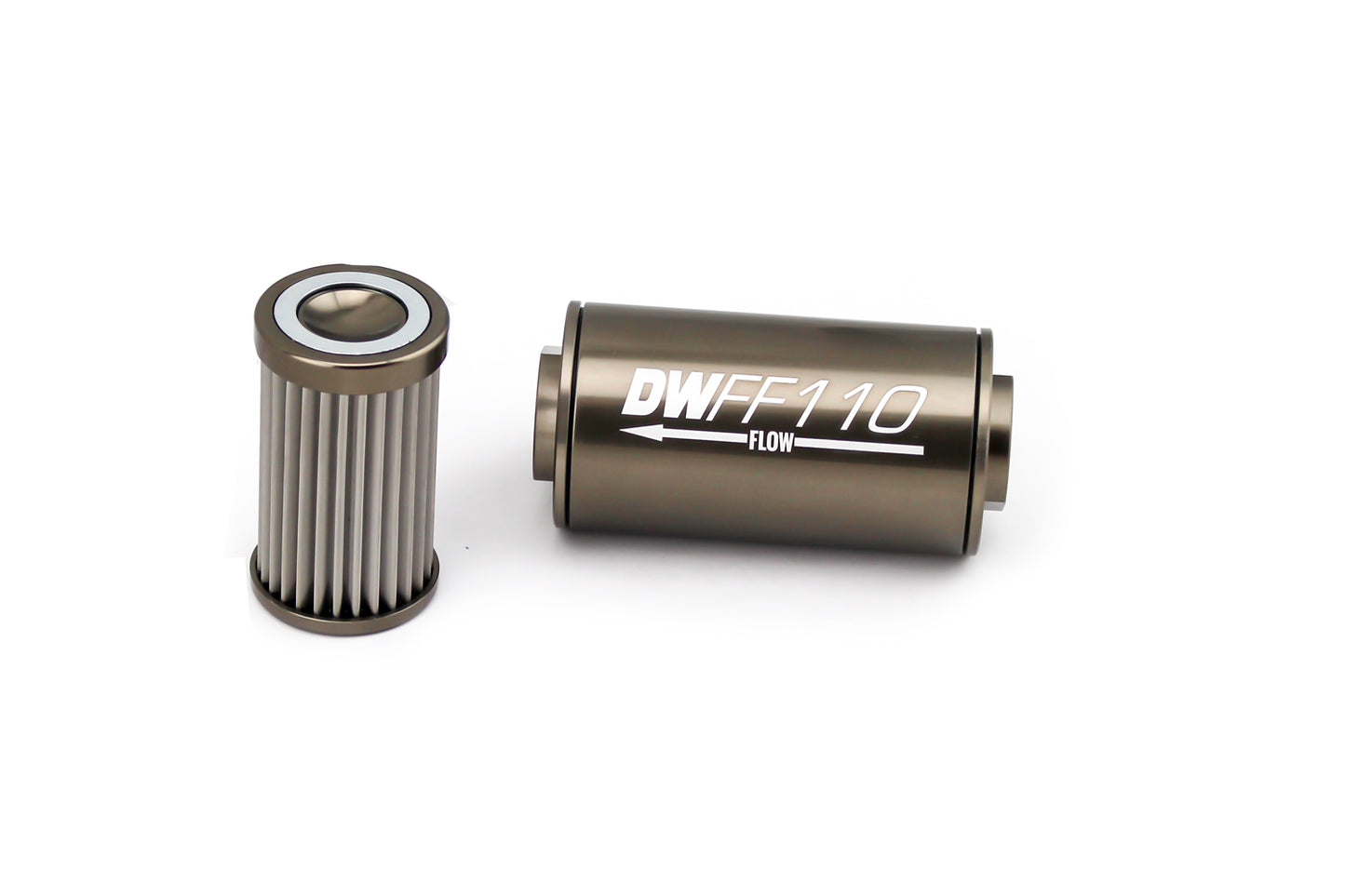 Deatschwerks Fuel Filter - In-Line - 100 Micron - Stainless Element - 10 AN Female O-Ring Inlet - 10 AN Female O-Ring