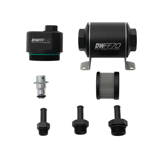 Deatschwerks Fuel Pressure Regulator - 58 PSI - In-Line - 8 AN Female O-Ring Inlet - 10 AN Female O-Ring Outlet - 6 AN