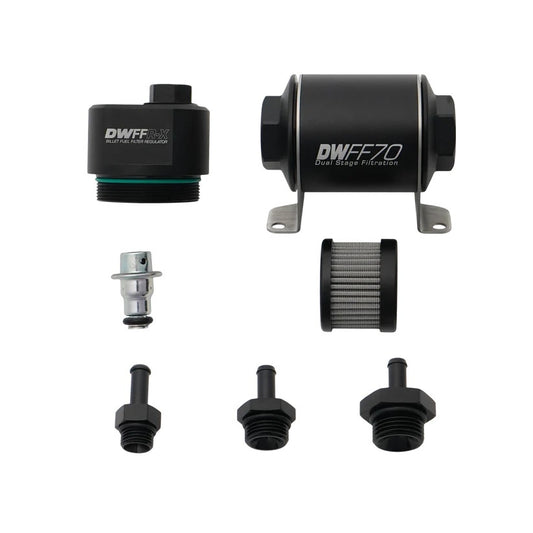 Deatschwerks Fuel Pressure Regulator - 58 PSI - In-Line - 8 AN Female O-Ring Inlet - 10 AN Female O-Ring Outlet - 6 AN