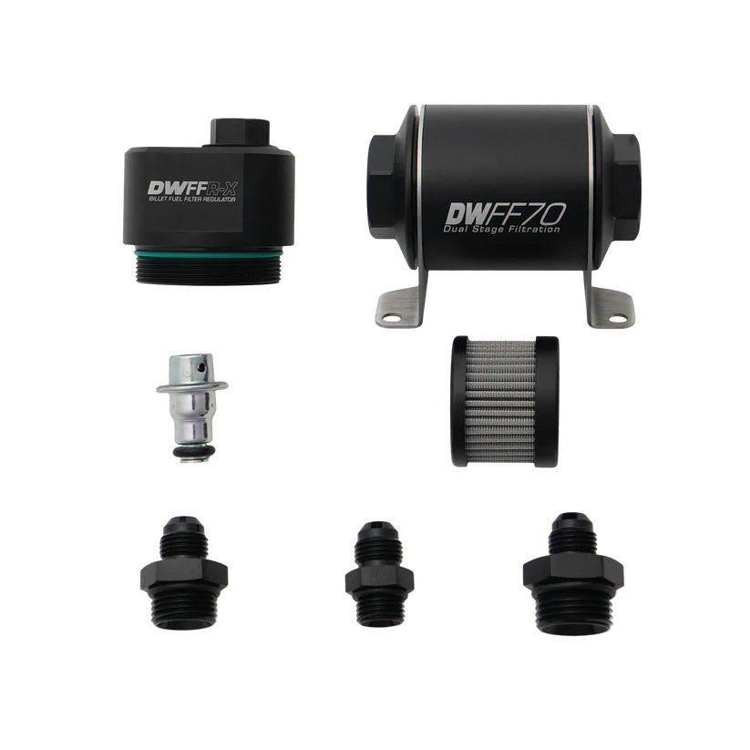 Deatschwerks Fuel Pressure Regulator - 58 PSI - In-Line - 8 AN Female O-Ring Inlet - 10 AN Female O-Ring Outlet - 6 AN