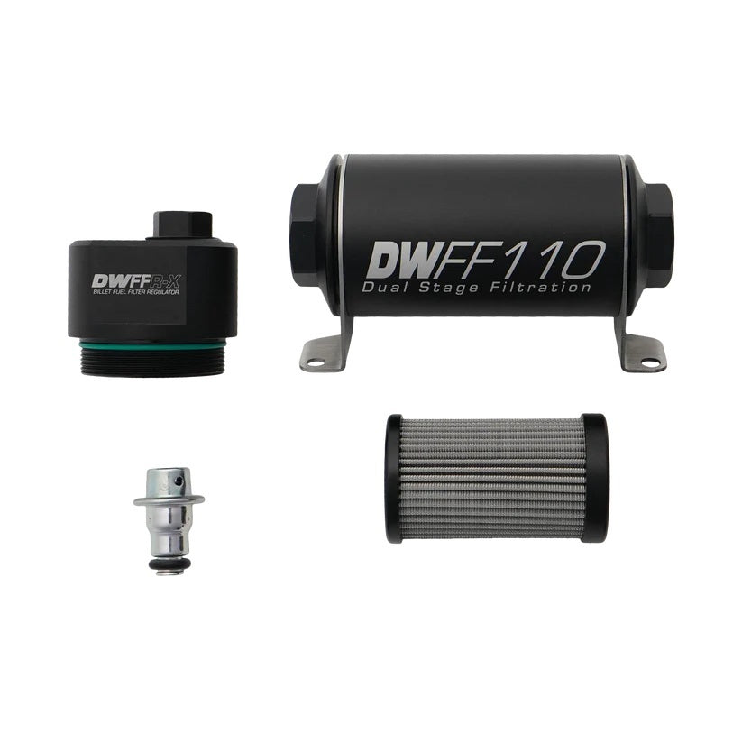 Deatschwerks Fuel Pressure Regulator - 58 PSI - In-Line - 8 AN Female O-Ring Inlet - 10 AN Female O-Ring Outlet - 6 AN
