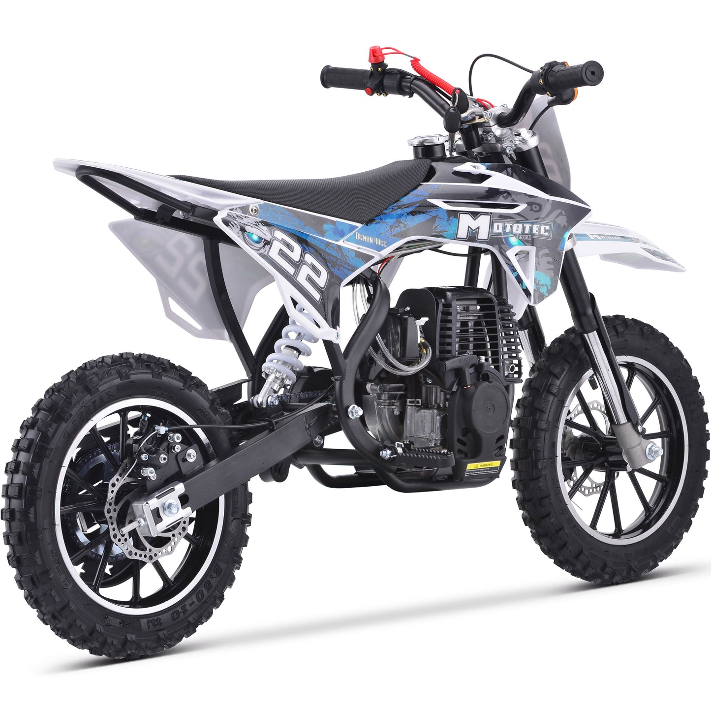 MotoTec Demon 40cc 4-Stroke Kids Gas Dirt Bike Blue - view 5