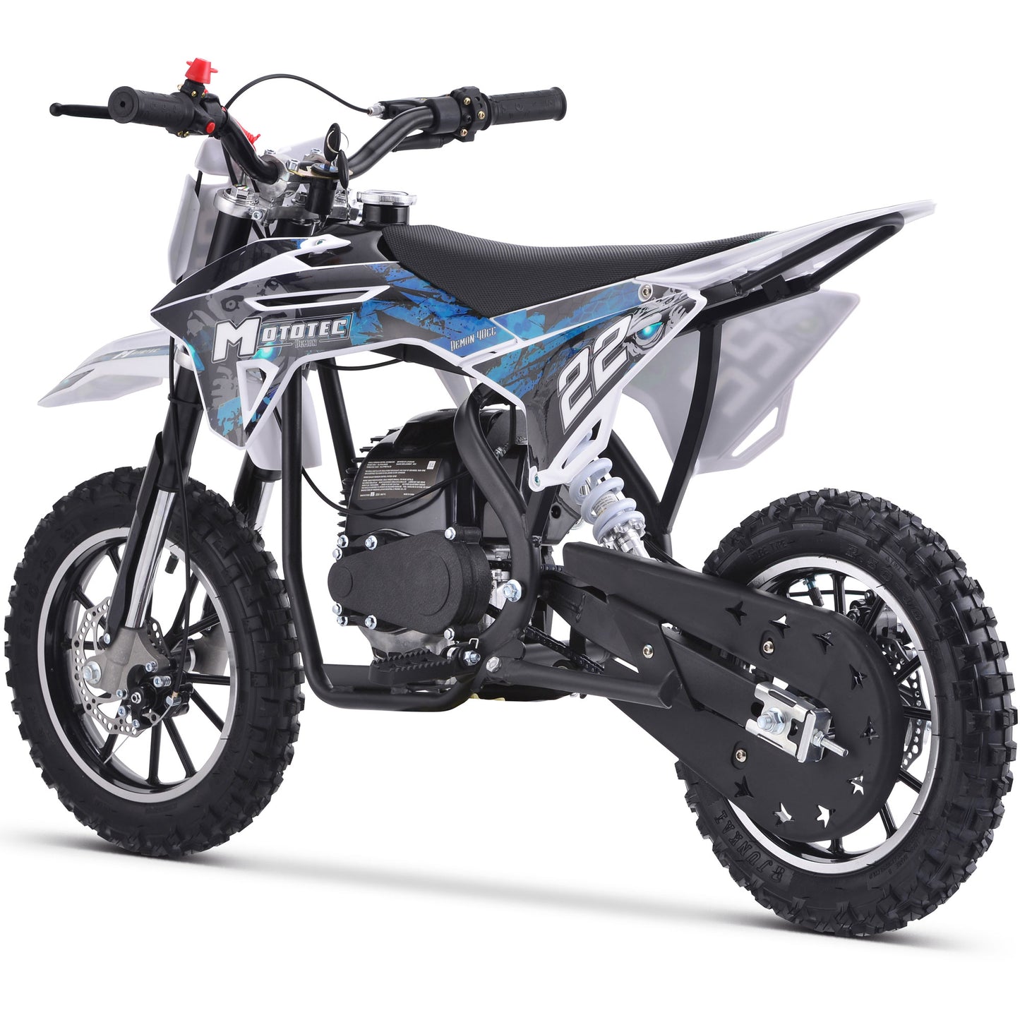 MotoTec Demon 40cc 4-Stroke Kids Gas Dirt Bike Blue - view 6
