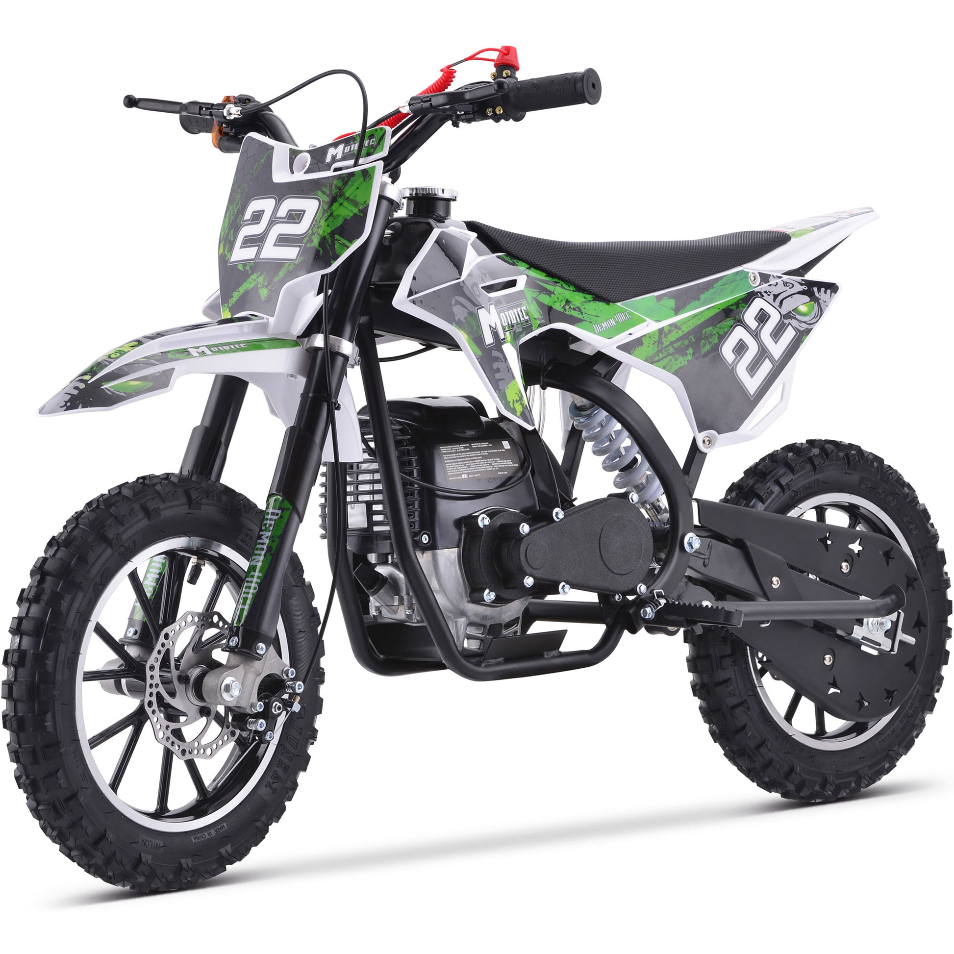 MotoTec Demon 40cc 4-Stroke Kids Gas Dirt Bike Green - view 2