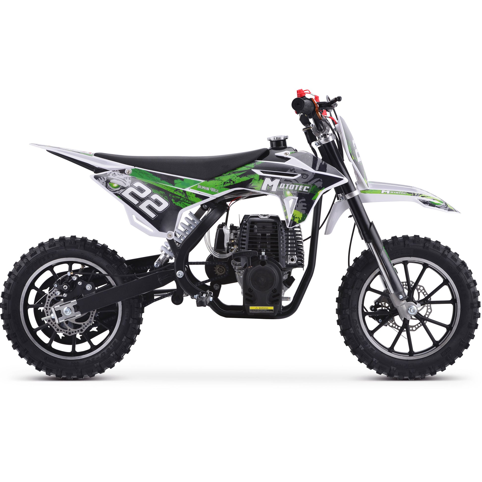 MotoTec Demon 40cc 4-Stroke Kids Gas Dirt Bike Green - view 4