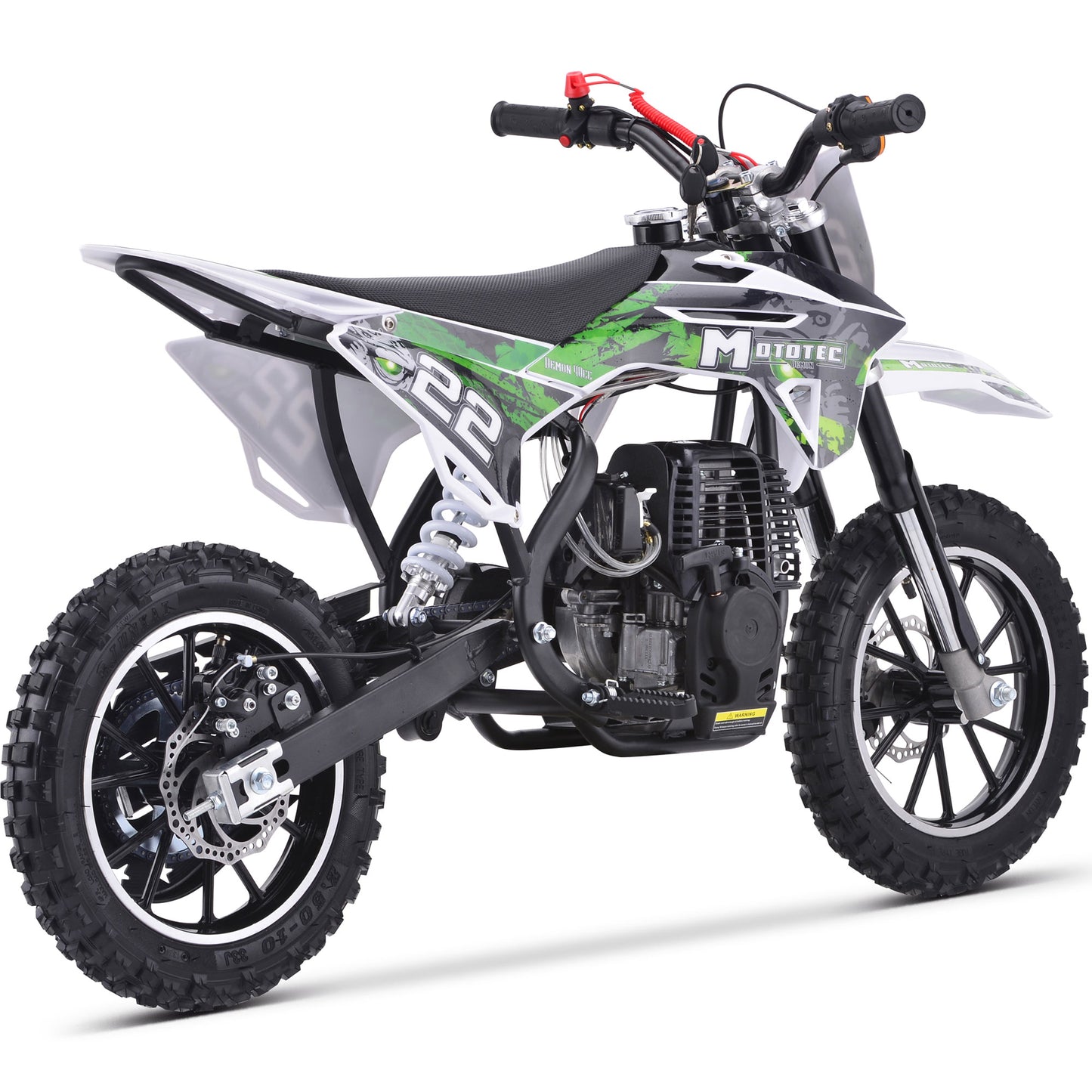 MotoTec Demon 40cc 4-Stroke Kids Gas Dirt Bike Green - view 5