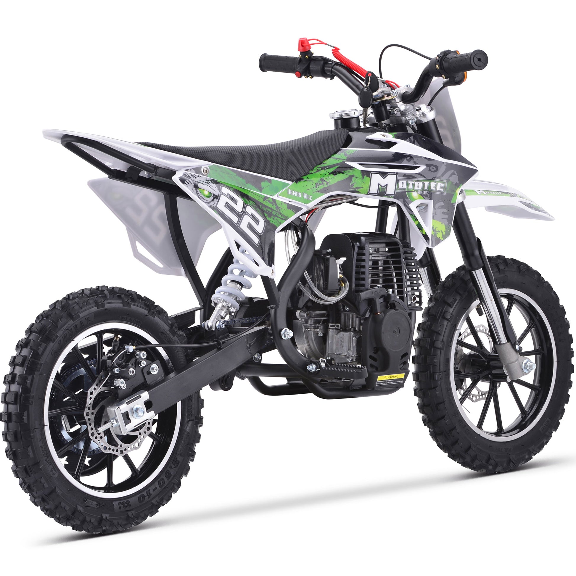 MotoTec Demon 40cc 4-Stroke Kids Gas Dirt Bike Green - view 5