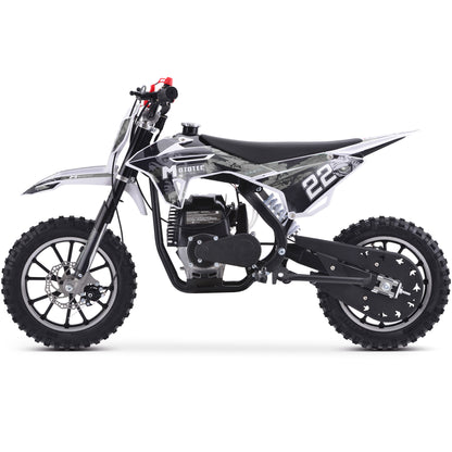 MotoTec Demon 40cc 4-Stroke Kids Gas Dirt Bike White - view 3