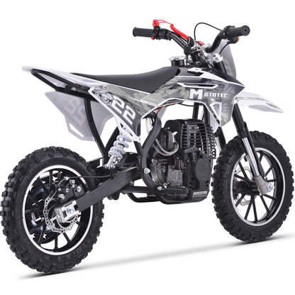 MotoTec Demon 40cc 4-Stroke Kids Gas Dirt Bike White - view 5