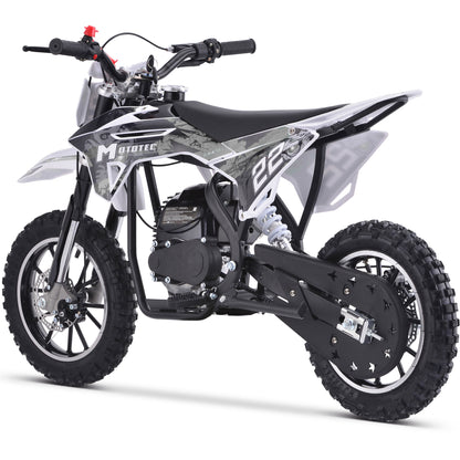 MotoTec Demon 40cc 4-Stroke Kids Gas Dirt Bike White - view 6