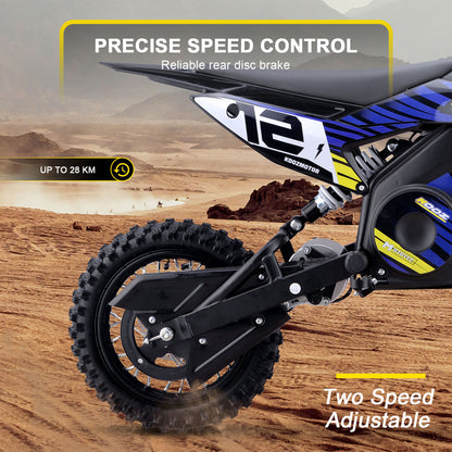 MotoTec 36V 1000W (HP112E) Electric Dirt Bike Blue - view 4