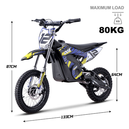 MotoTec 36V 1000W (HP112E) Electric Dirt Bike Blue - view 7