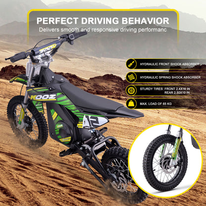 MotoTec 36V 1000W (HP112E) Electric Dirt Bike Green - view 3