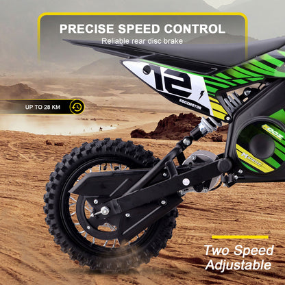 MotoTec 36V 1000W (HP112E) Electric Dirt Bike Green - view 4