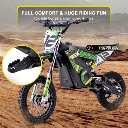 MotoTec 36V 1000W (HP112E) Electric Dirt Bike Green - view 5