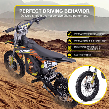 MotoTec 36V 1000W (HP112E) Electric Dirt Bike Orange - view 3