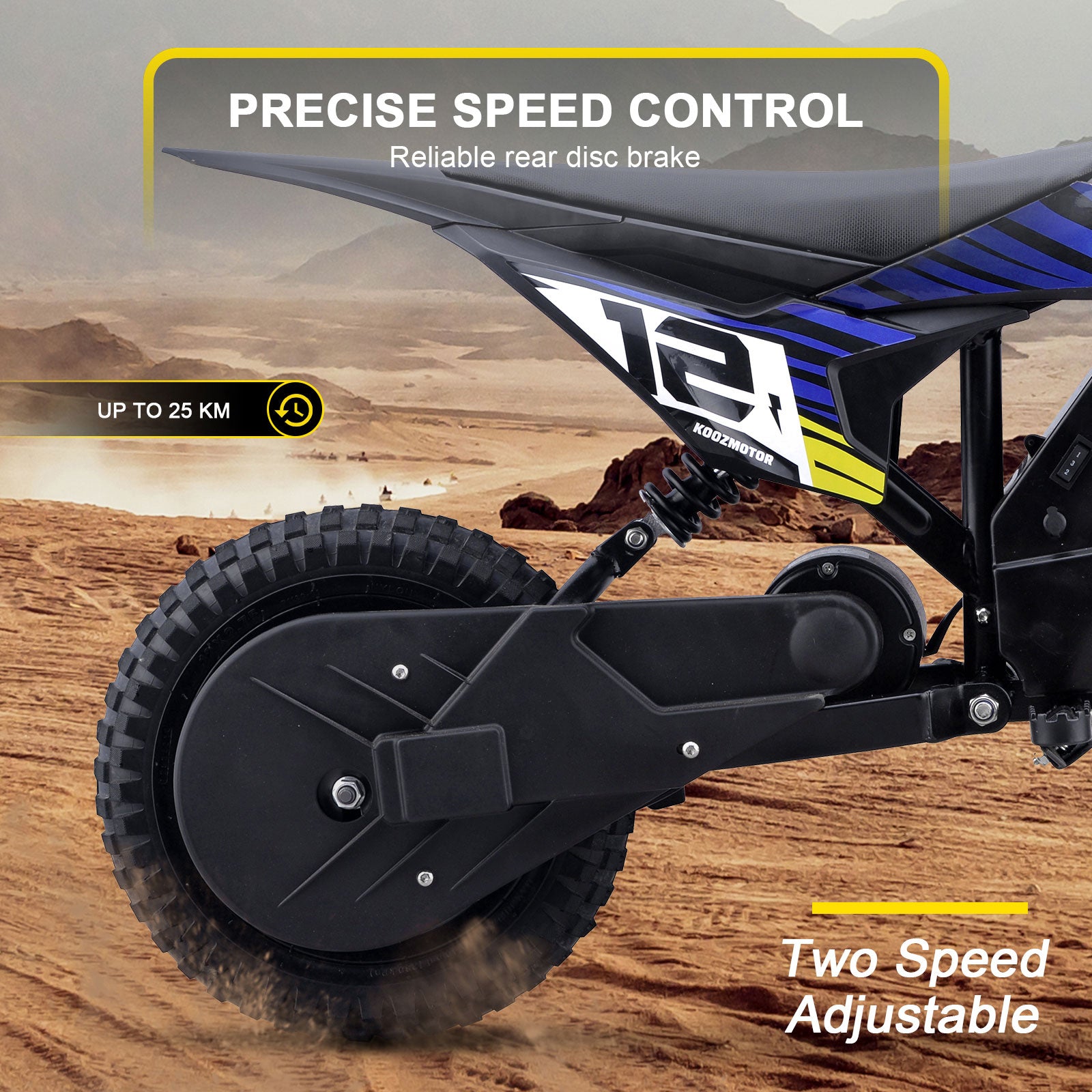 MotoTec 36V 300W (HP122E) Electric Dirt Bike Blue - view 4