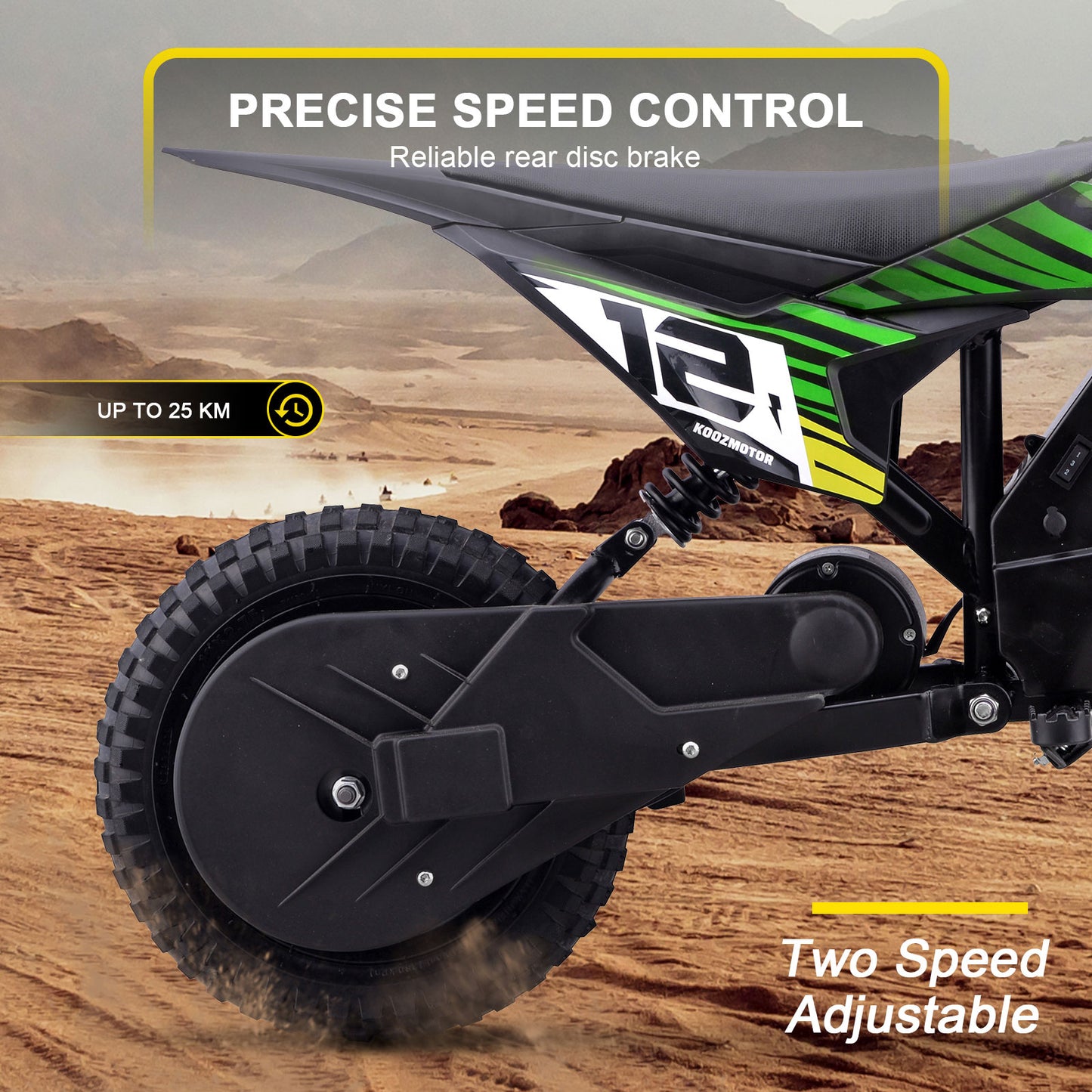MotoTec 36V 300W (HP122E) Electric Dirt Bike Green - view 4