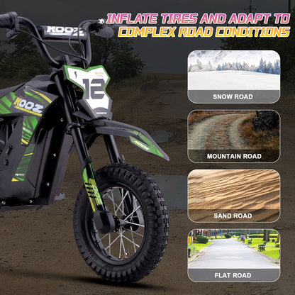 MotoTec 36V 300W (HP122E) Electric Dirt Bike Green - view 6