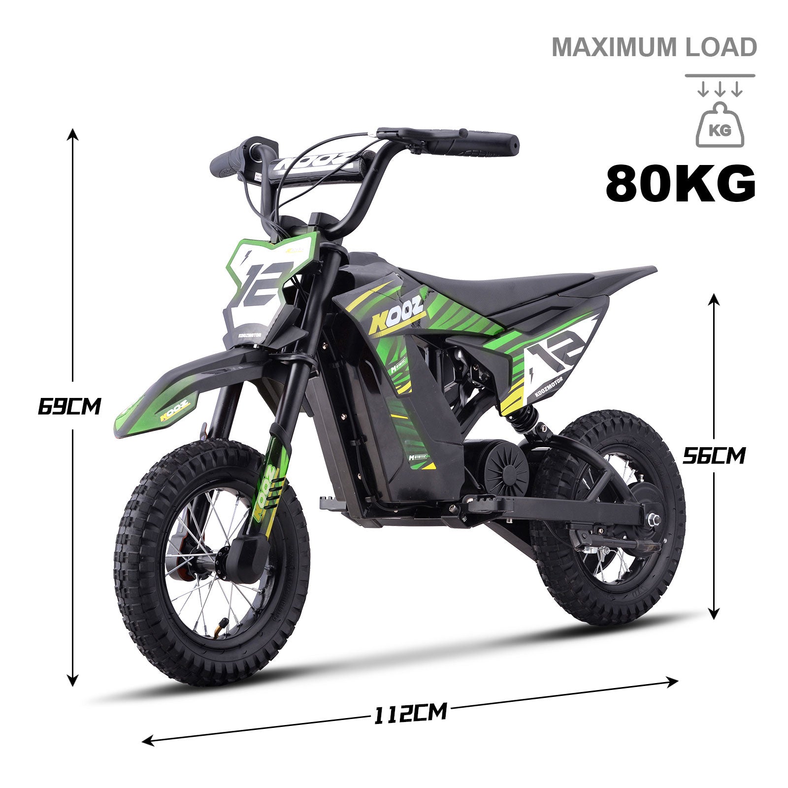 MotoTec 36V 300W (HP122E) Electric Dirt Bike Green - view 7