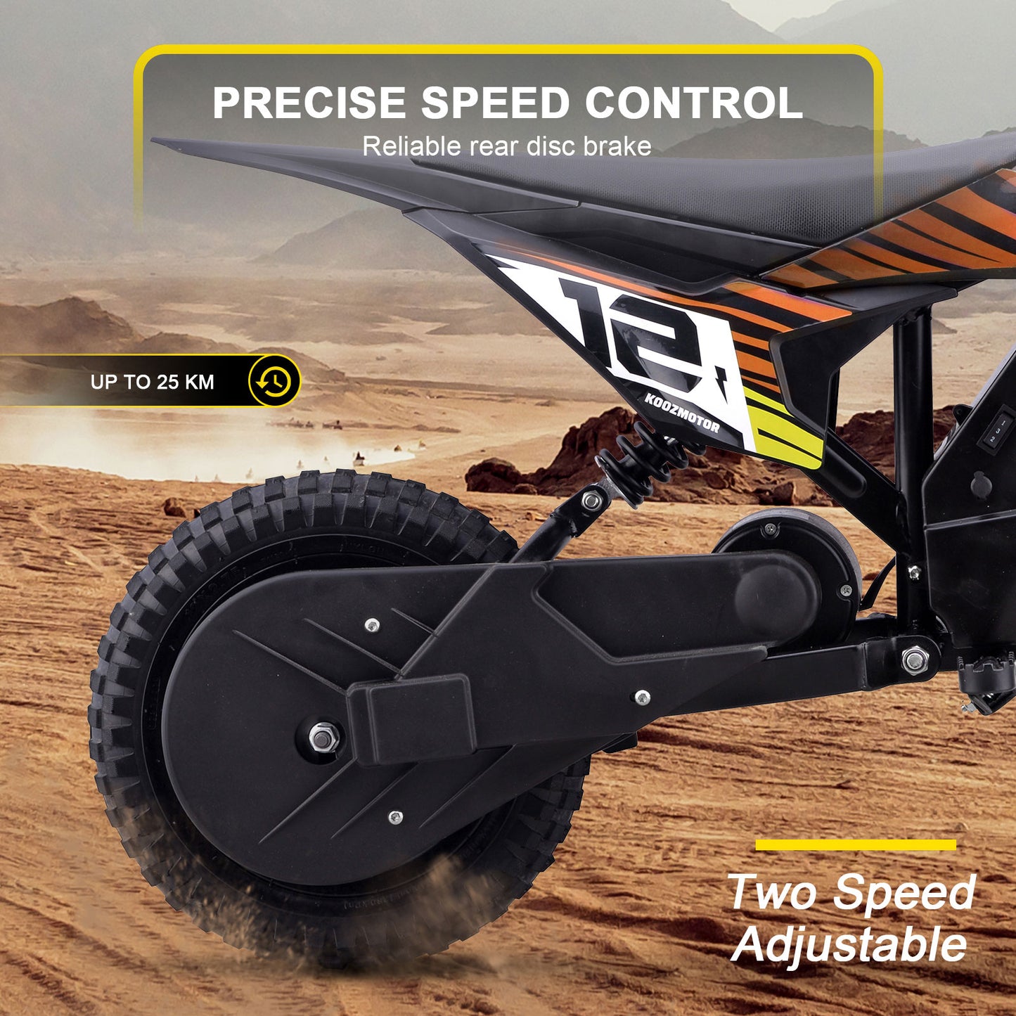 MotoTec 36V 300W (HP122E) Electric Dirt Bike Orange - view 4
