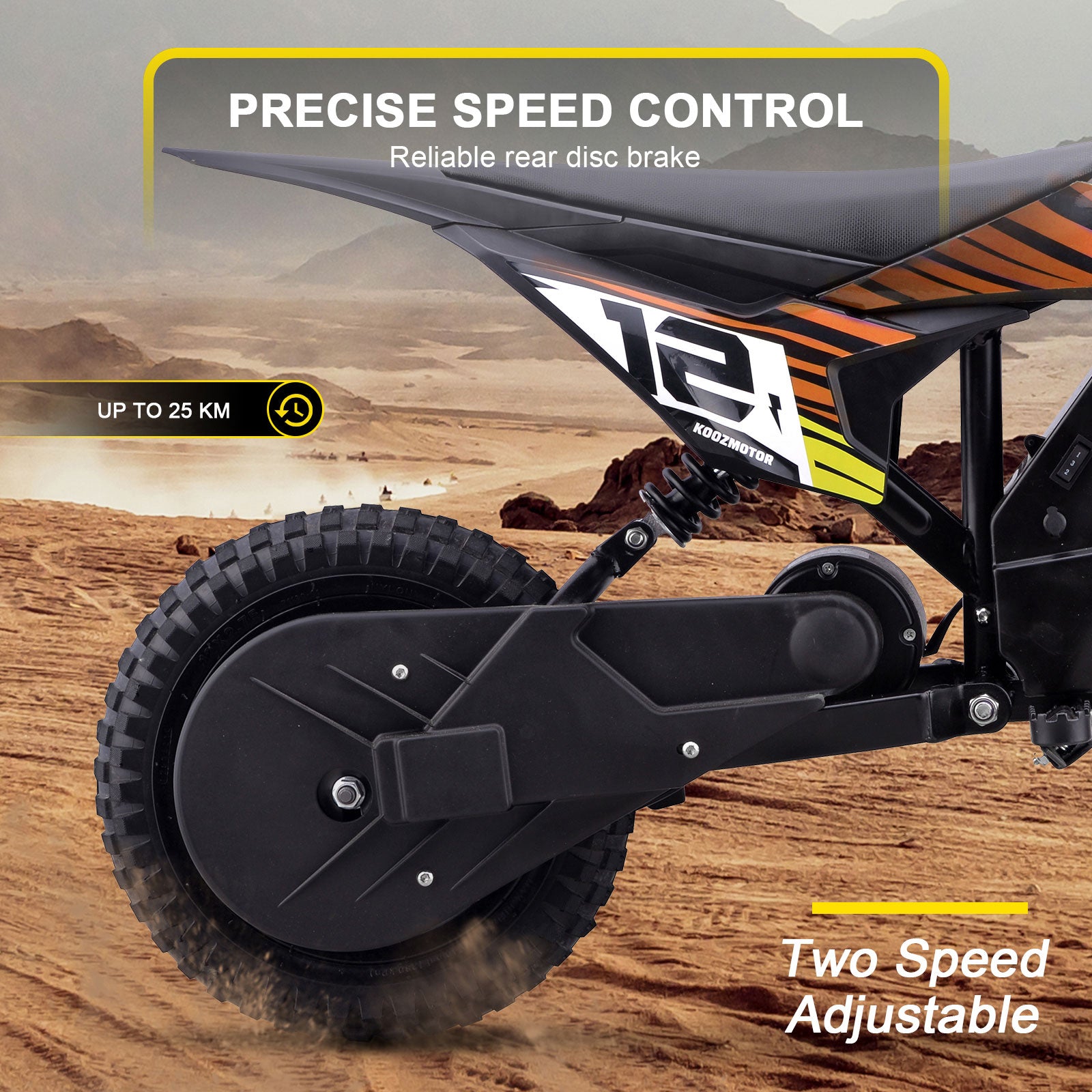 MotoTec 36V 300W (HP122E) Electric Dirt Bike Orange - view 4