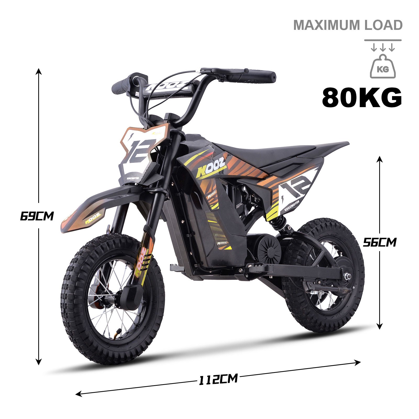 MotoTec 36V 300W (HP122E) Electric Dirt Bike Orange - view 7