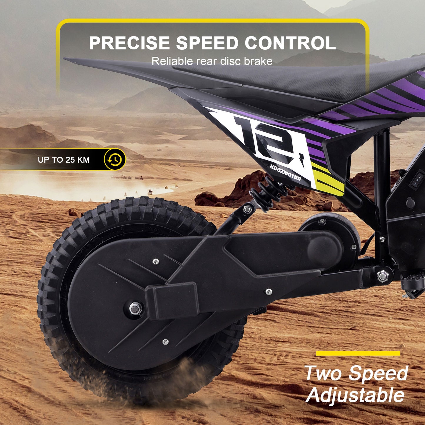MotoTec 36V 300W (HP122E) Electric Dirt Bike Purple - view 4