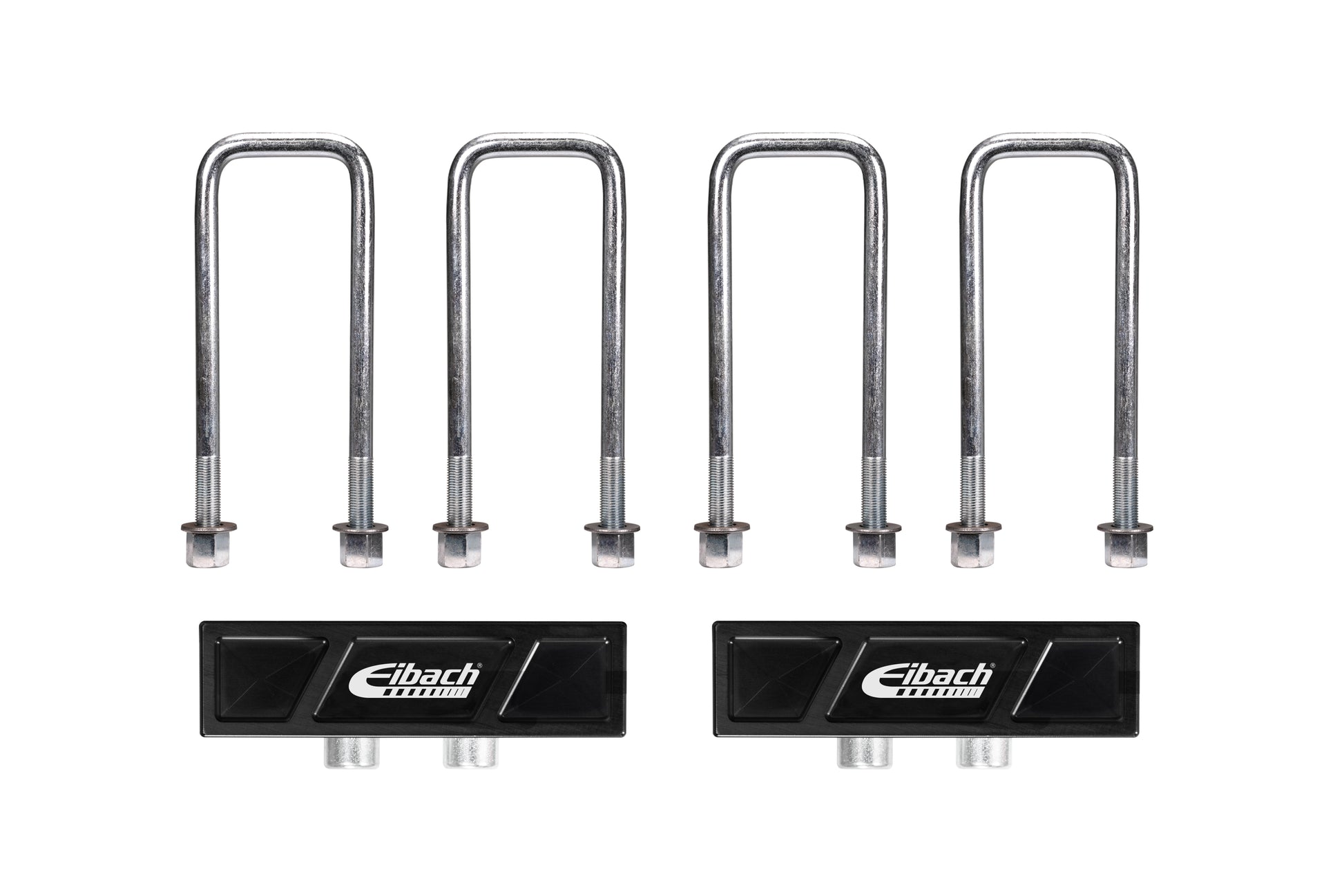Eibach Leaf Spring Block - 1 in Height - Hardware / U-Bolts - Aluminum - Black Anodized - GM Fullsize Truck 2014-25 -