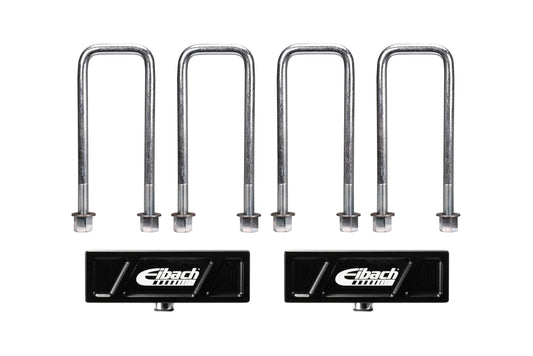 Eibach Leaf Spring Block - 1.5 in Height - Hardware / U-Bolts - Aluminum - Black Anodized - GM Fullsize Truck 2014-25