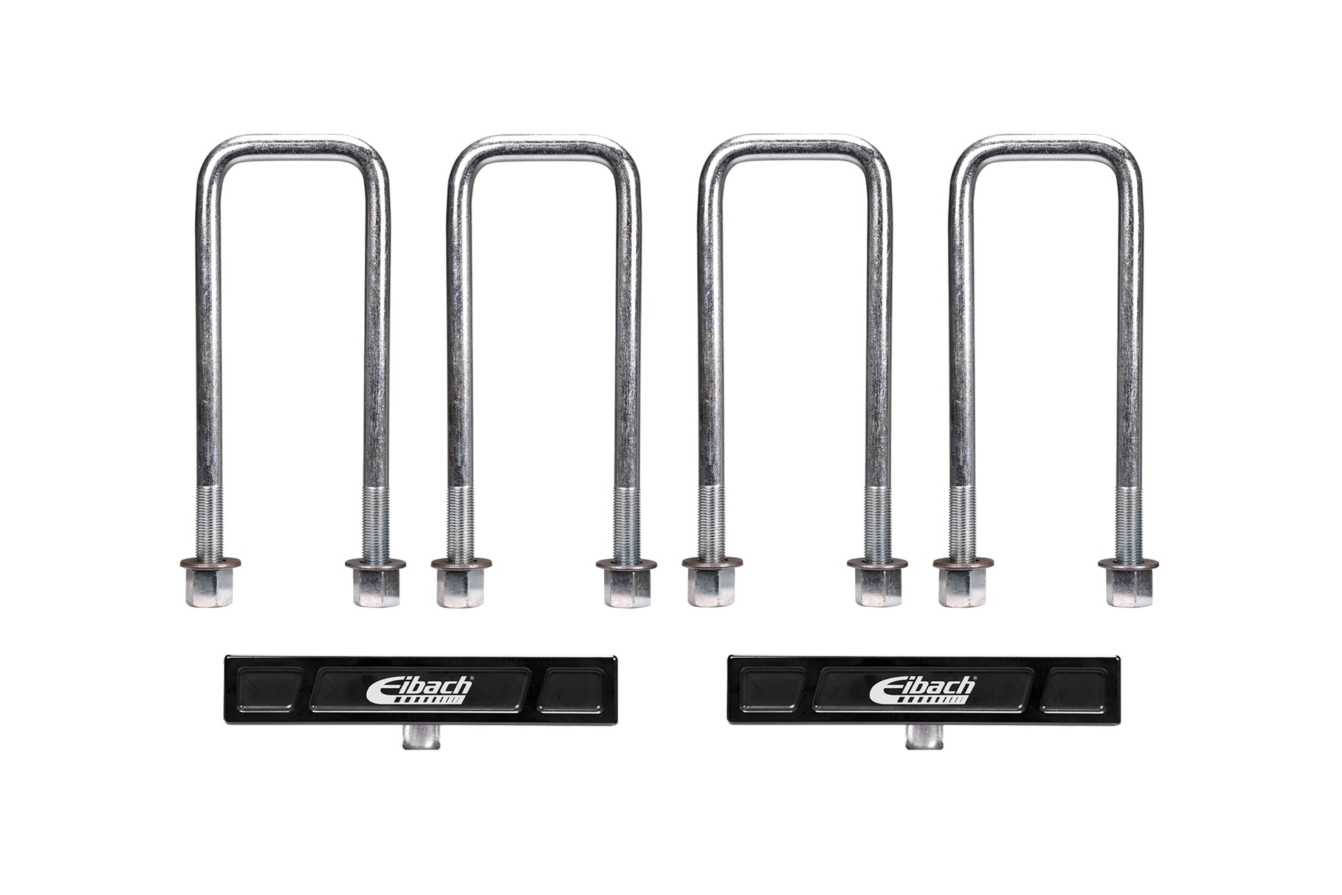 Eibach Leaf Spring Block - 1 in Height - Hardware / U-Bolts - Aluminum - Black Anodized - Ford Fullsize Truck 2015-20
