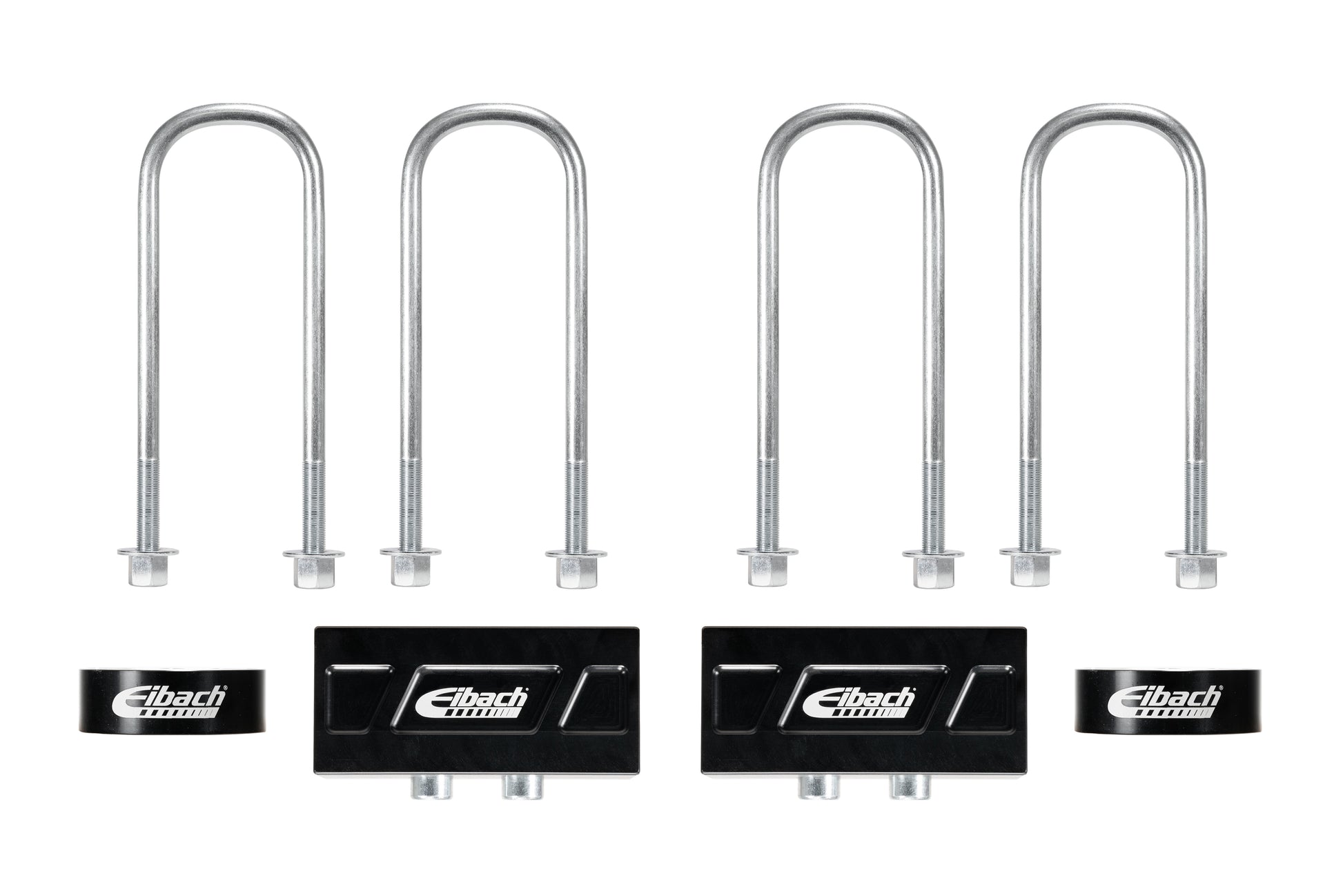 Eibach Leaf Spring Block - 2.5 in Height - Hardware / U-Bolts - Aluminum - Black Anodized - Ford Fullsize Truck