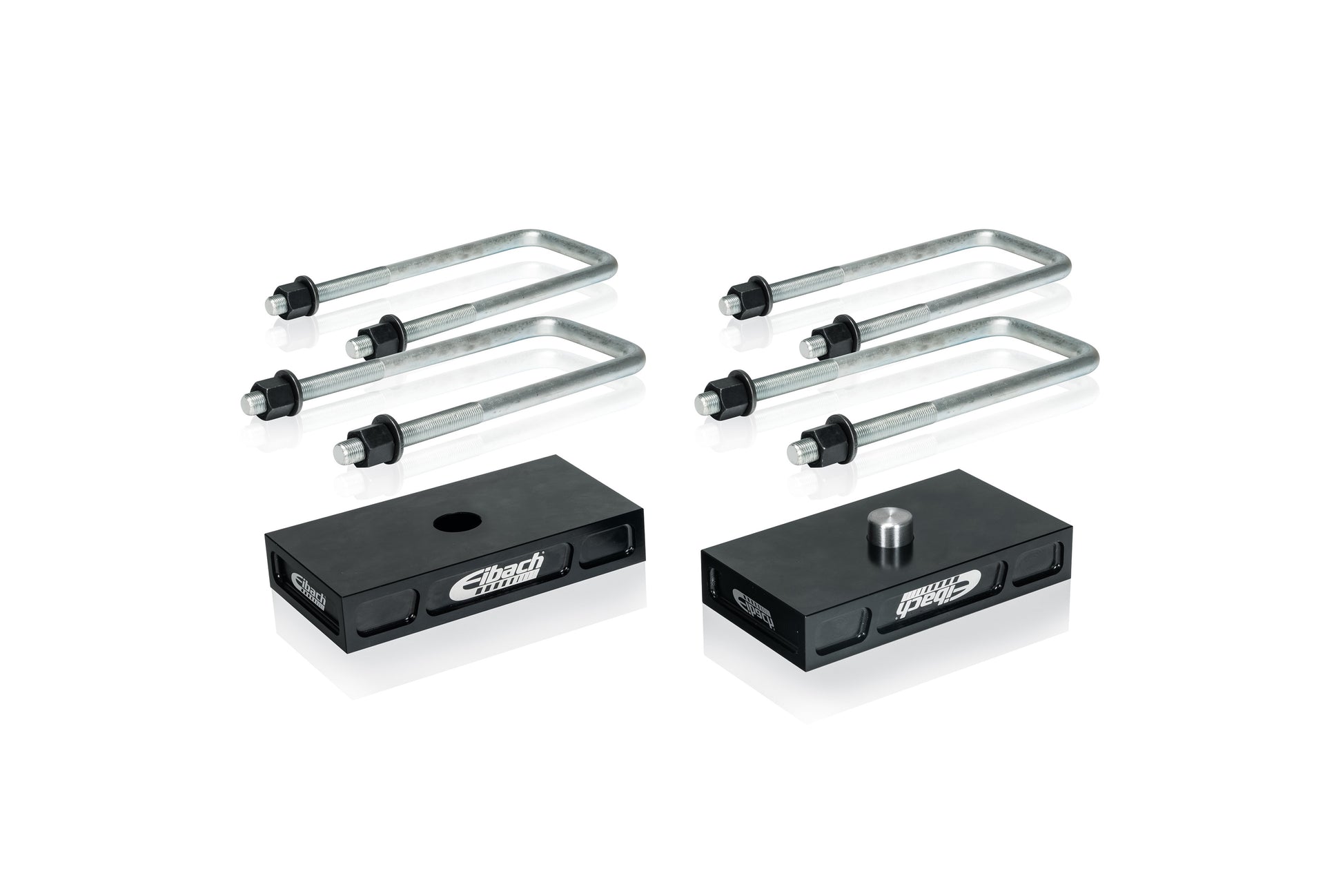 Eibach Leaf Spring Block - 1 in Height - Hardware / U-Bolts - Aluminum - Black Anodized - Toyota Midsize Truck 2005-23