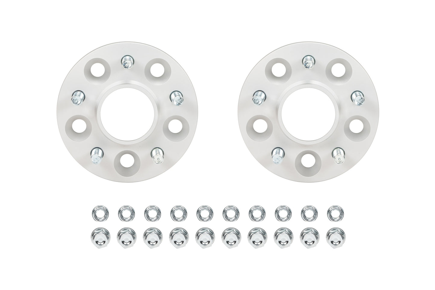 Eibach Wheel Spacer - 5 x 114.3 mm Bolt Pattern - 16 mm Thick - Lug Nuts Included - Aluminum - Clear Anodized - Tesla