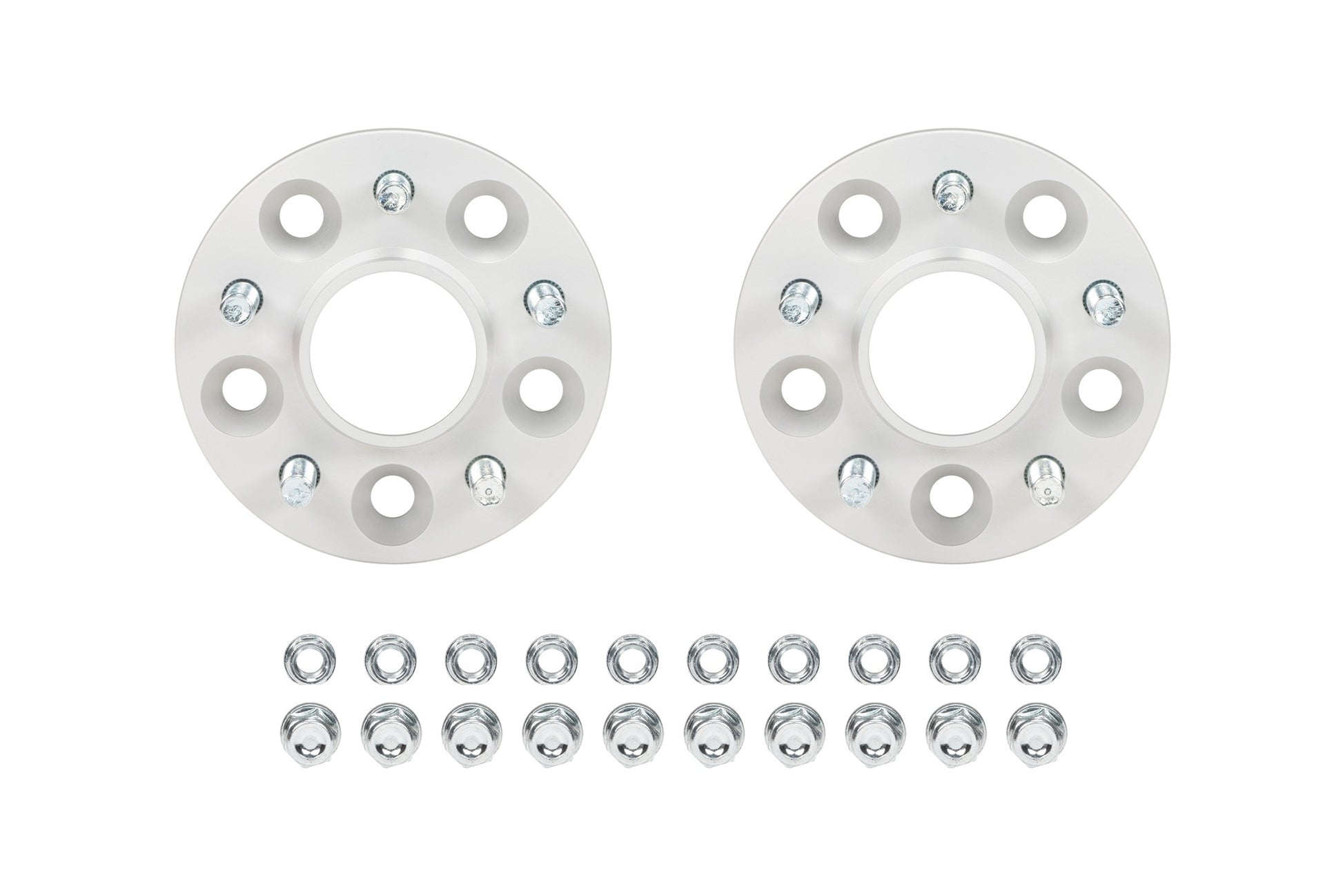 Eibach Wheel Spacer - 5 x 114.3 mm Bolt Pattern - 20 mm Thick - Lug Nuts Included - Aluminum - Clear Anodized - Tesla