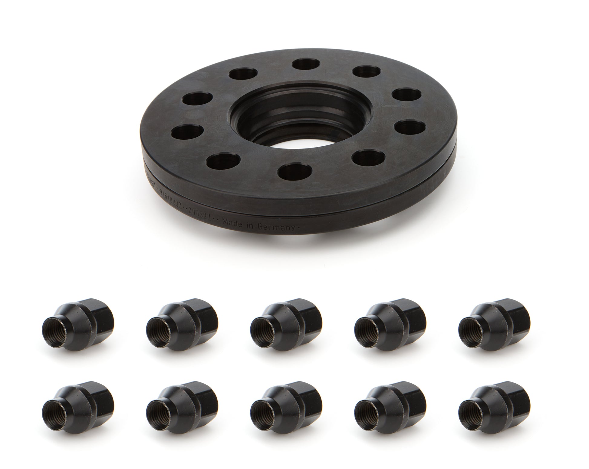 Eibach Wheel Spacer - 5 x 114.3 mm Bolt Pattern - 10 mm Thick - Lug Nuts Included - Aluminum - Black Anodized - Tesla