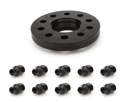 Eibach Wheel Spacer - 5 x 114.3 mm Bolt Pattern - 10 mm Thick - Lug Nuts Included - Aluminum - Black Anodized - Tesla