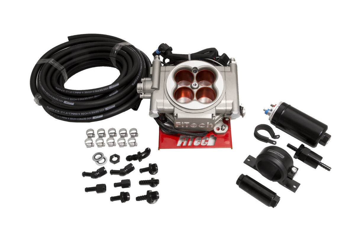 Fitech Fuel Injection Fuel Injection - Go Street EFI - Master Kit - Throttle Body - Square Bore - 80 lb/hr Injectors -
