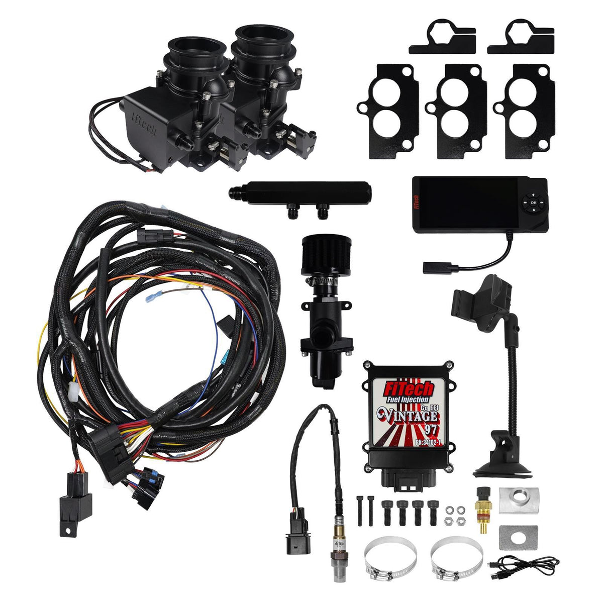 Fitech Fuel Injection Fuel Injection - Go EFI Vintage 97 - Two Throttle Body - 2-Barrel - 36 lb/hr Injectors -