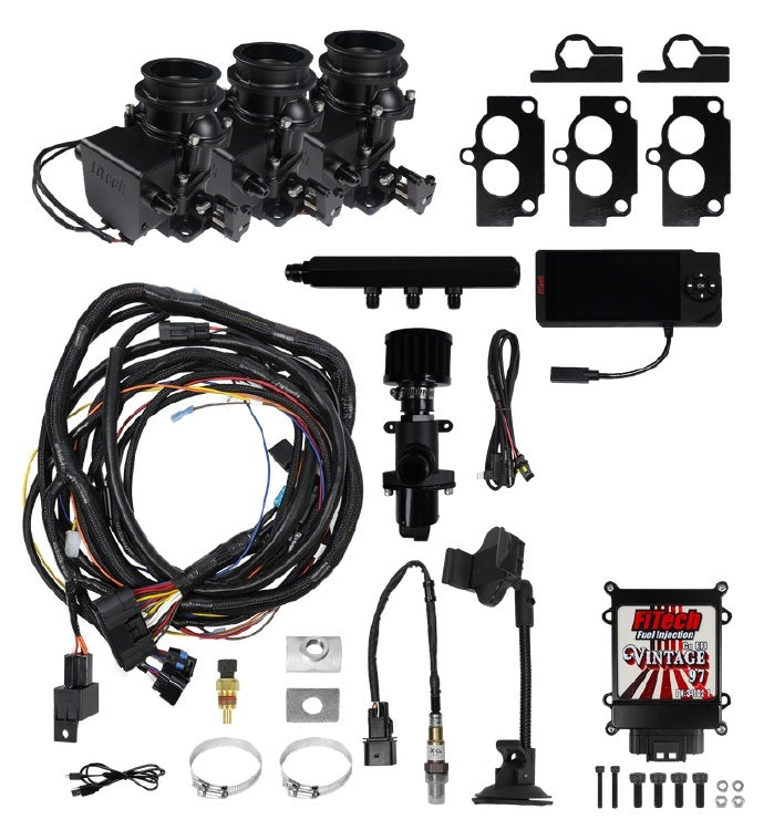 Fitech Fuel Injection Fuel Injection - Go EFI Vintage 97 - Three Throttle Body - 2-Barrel - 36 lb/hr Injectors -