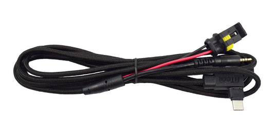Fitech Fuel Injection Data Cable - Transmission Controller Cable - 8 ft - Braided Cable - Black - Kit