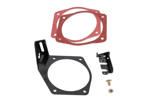 Fitech Fuel Injection Throttle Bracket - Under Throttle Body Mount - Steel - Black Powder Coat - GM LS-Series - Each