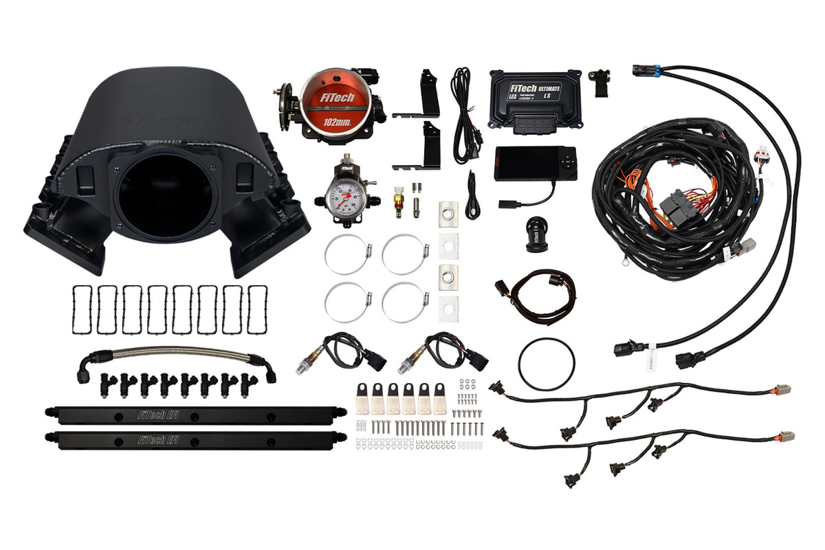 Fitech Fuel Injection Fuel Injection - Ultimate Rebel - Multi Port - 80 lb/hr Injectors - 102 mm Throttle Body - Trans