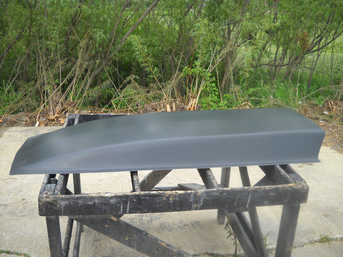 4" Flat Top Cowl Fiberglass Scoop (No Center Body Line) 25" W X 59" L X 4" Tall - Glasstek GCS047 - view 2