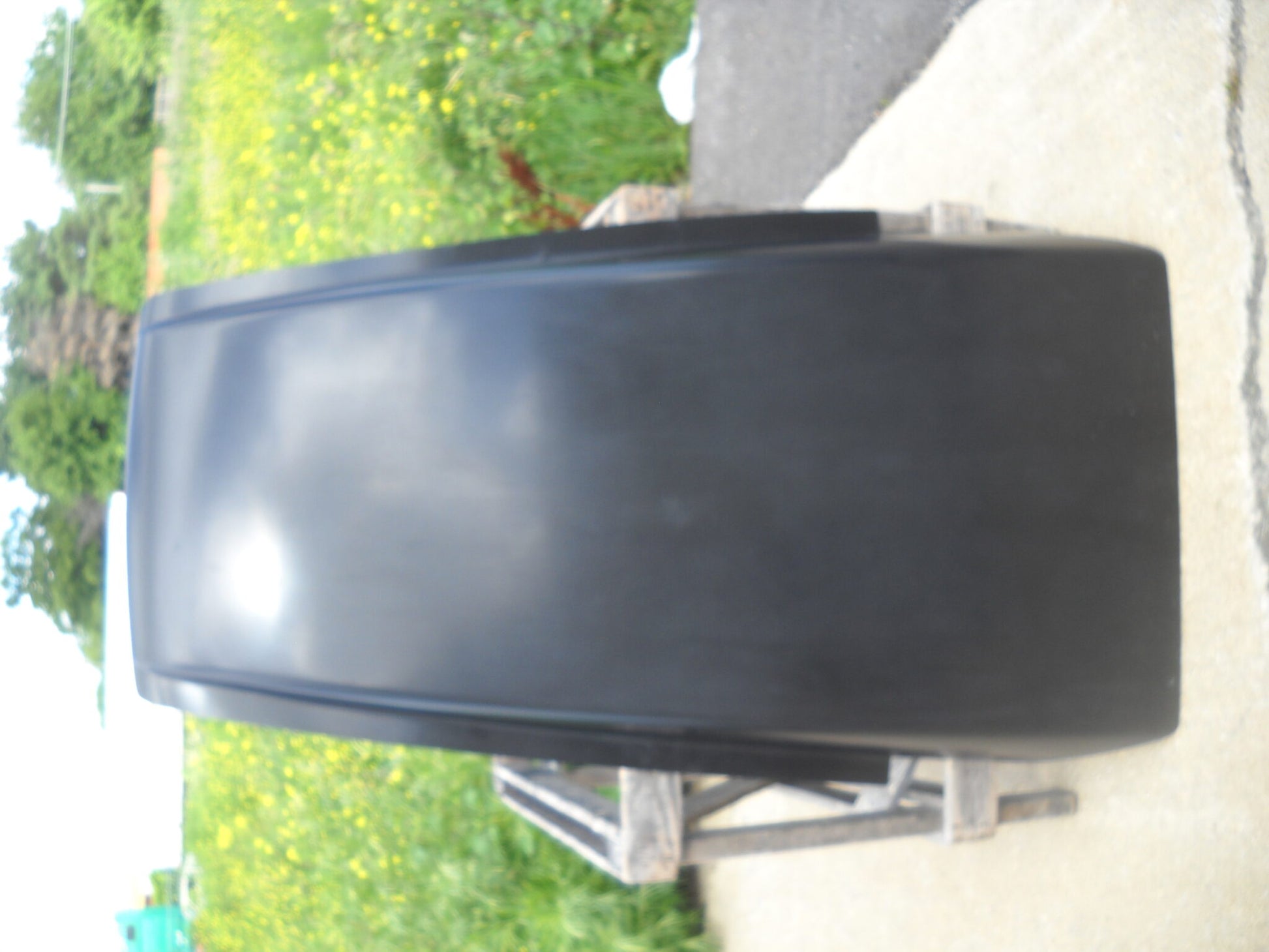 5" Rounded Mustang Cowl Fiberglass Scoop 64" L X 33 1/4"W At Back 22 1/2" W At Front X 5" T - Glasstek GCS153 - view 2